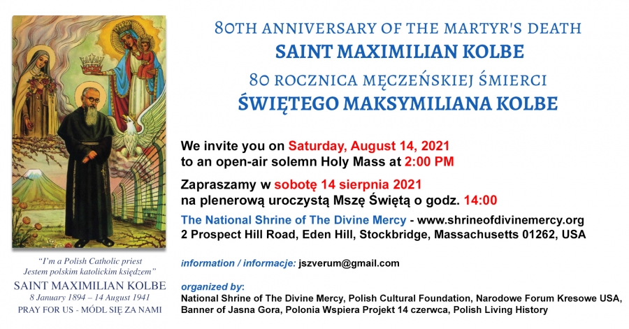 80 rocznica męczeńskiej śmierci Świętego Maksymiliana Kolbe / 80th anniversary of the martyr's death Saint Maximilian Kolbe